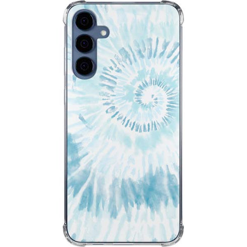 Blue and White Tie Dye Galaxy A35 5G Clear Case