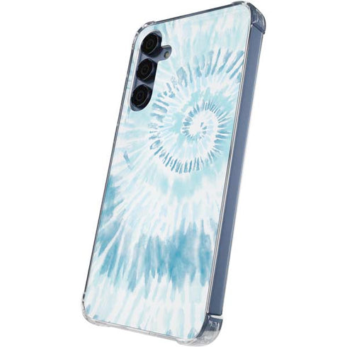 Blue and White Tie Dye Galaxy A35 5G Clear Case
