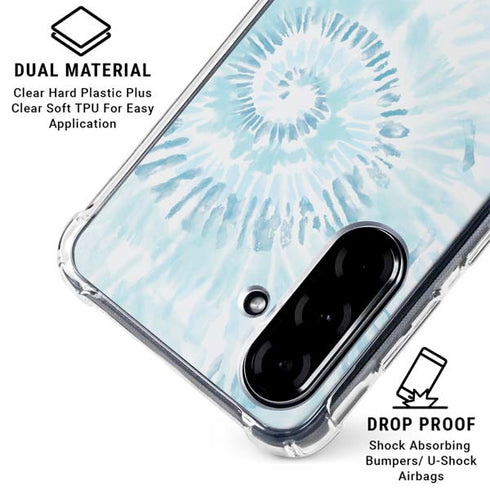 Blue and White Tie Dye Galaxy A36 5G Clear Case