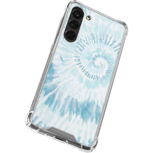 Blue and White Tie Dye Galaxy S24 FE Clear Case