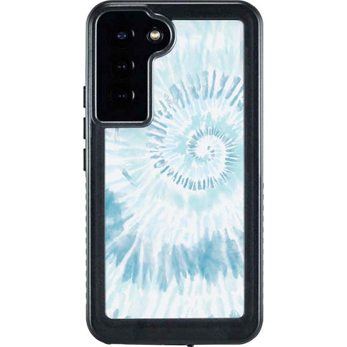 Blue and White Tie Dye Galaxy S24 Plus Waterproof Case