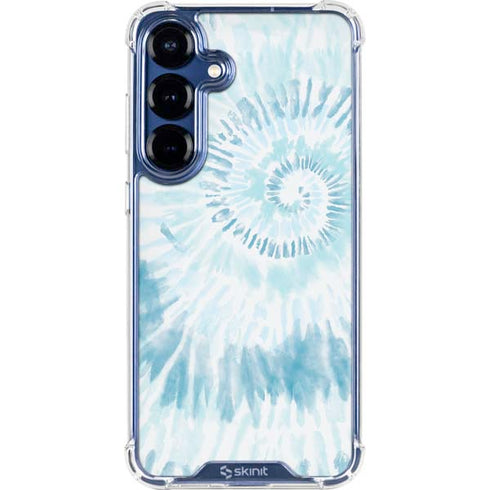 Blue and White Tie Dye Galaxy S25 Plus Clear Case