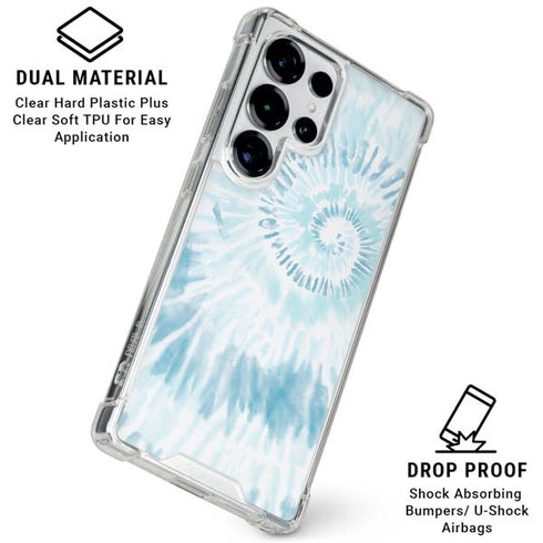 Blue and White Tie Dye Galaxy S25 Ultra Clear Case