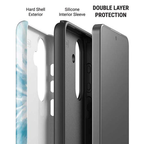 Blue and White Tie Dye Galaxy S26 Impact Case