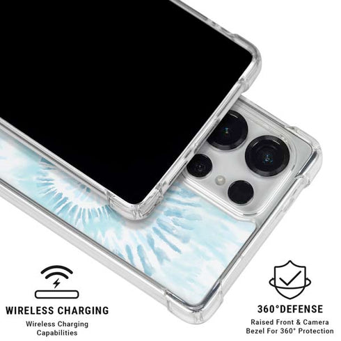 Blue and White Tie Dye Galaxy S26 Ultra Clear Case