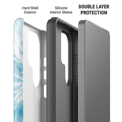 Blue and White Tie Dye Galaxy S26 Ultra Impact Case