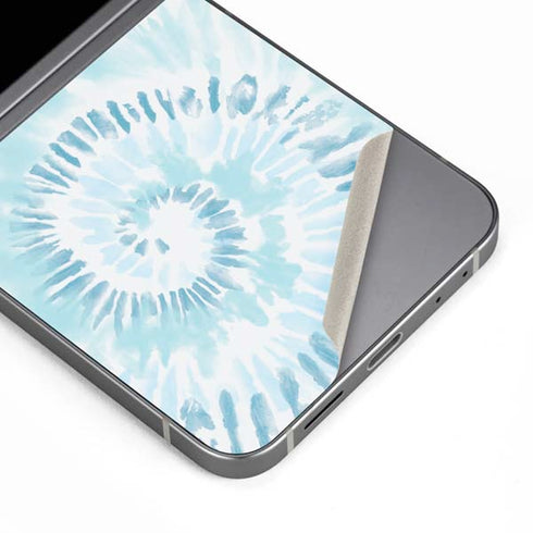 Blue and White Tie Dye Galaxy Z Flip6 Skin