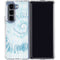 Blue and White Tie Dye Galaxy Z Fold5 5G Clear Case