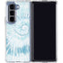 Blue and White Tie Dye Galaxy Z Fold5 5G Clear Case