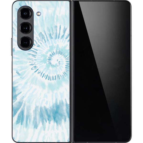 Blue and White Tie Dye Galaxy Z Fold5 5G Skin
