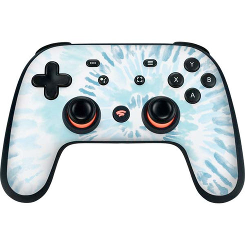 Blue and White Tie Dye Google Stadia Controller Skin