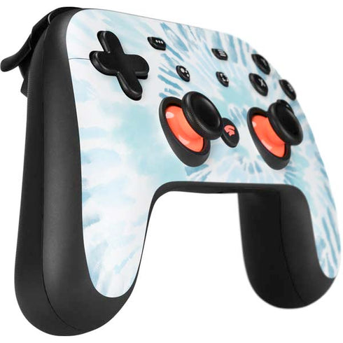 Blue and White Tie Dye Google Stadia Controller Skin