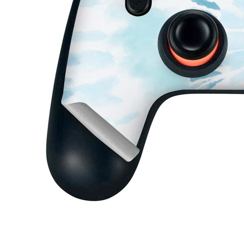 Blue and White Tie Dye Google Stadia Controller Skin