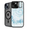 Blue and White Tie Dye iPhone 14 Kickstand Case
