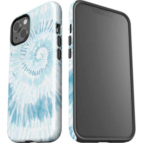 Blue and White Tie Dye iPhone 15 Impact Case