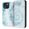 Blue and White Tie Dye iPhone 15 Plus Folio Case