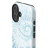 Blue and White Tie Dye iPhone 16 Impact Case