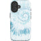 Blue and White Tie Dye iPhone 16 Plus Impact Case