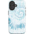 Blue and White Tie Dye iPhone 16 Plus Impact Case