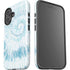 Blue and White Tie Dye iPhone 16 Plus Impact Case