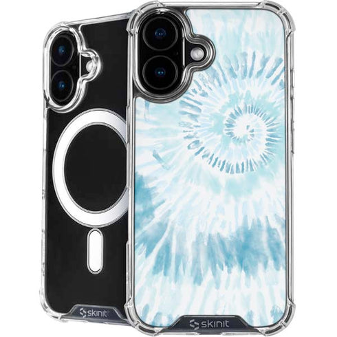 Blue and White Tie Dye iPhone 16 Plus MagSafe Case
