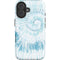 Blue and White Tie Dye iPhone 16 Plus Magsafe Impact Case