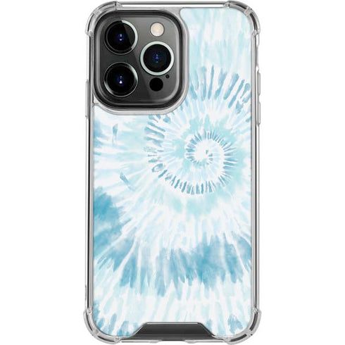Blue and White Tie Dye iPhone 16 Pro Clear Case