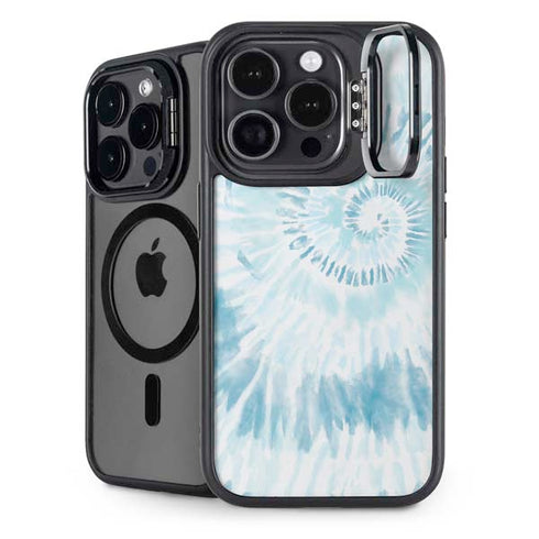 Blue and White Tie Dye iPhone 16 Pro Kickstand Case