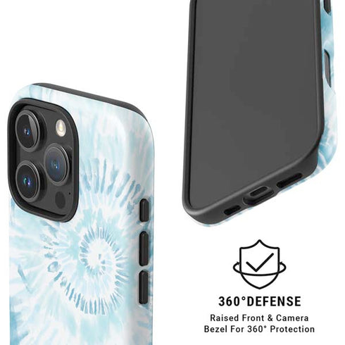 Blue and White Tie Dye iPhone 16 Pro Magsafe Impact Case
