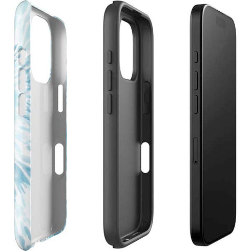 Blue and White Tie Dye iPhone 16 Pro Max Impact Case