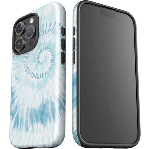 Blue and White Tie Dye iPhone 16 Pro Max Impact Case