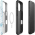 Blue and White Tie Dye iPhone 16 Pro Max Magsafe Impact Case