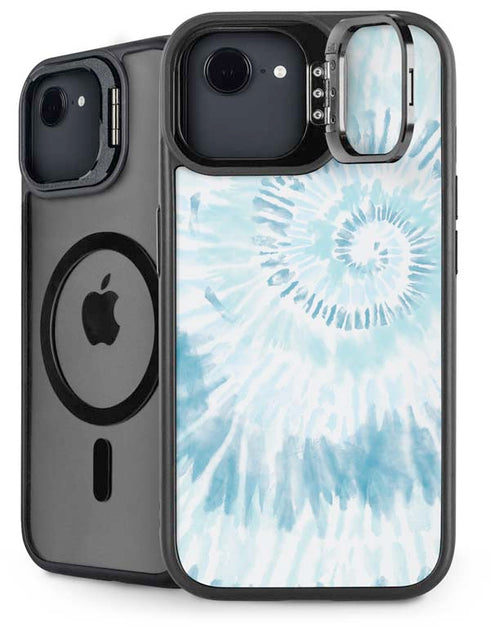 Blue and White Tie Dye iPhone 16e Kickstand Case
