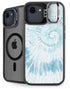 Blue and White Tie Dye iPhone 16e Kickstand Case