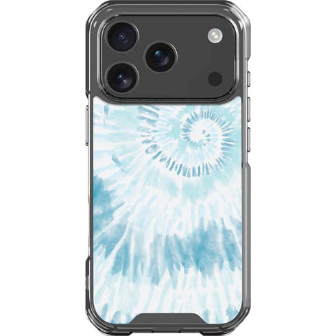 Blue and White Tie Dye iPhone 18 Pro Clear Case