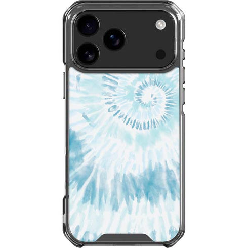 Blue and White Tie Dye iPhone 18 Pro Max Clear Case