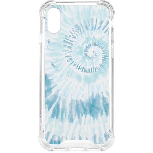 Blue and White Tie Dye iPhone XS Clear Case
