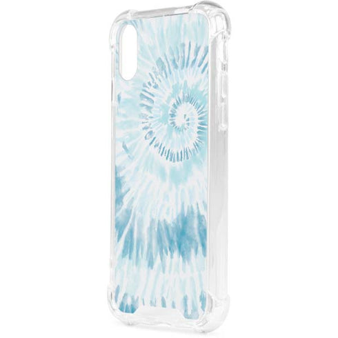 Blue and White Tie Dye iPhone XS Clear Case