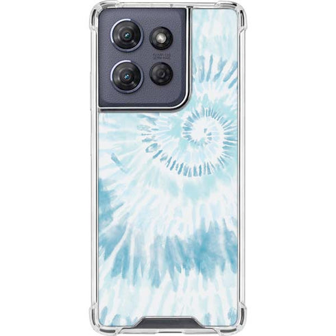 Blue and White Tie Dye Moto G Play 5G (2025) Clear Case