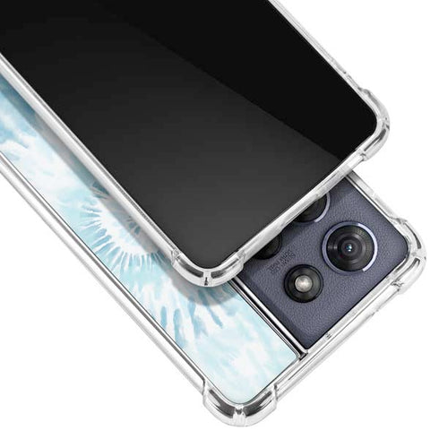 Blue and White Tie Dye Moto G Play 5G (2025) Clear Case