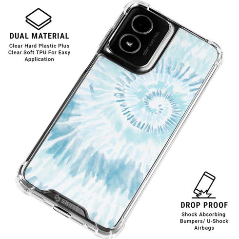 Blue and White Tie Dye Moto G Power 5G (2024) Clear Case