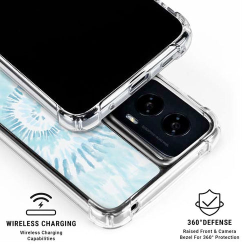Blue and White Tie Dye Moto G Power 5G (2024) Clear Case