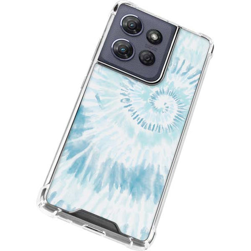 Blue and White Tie Dye Moto G Power 5G (2025) Clear Case