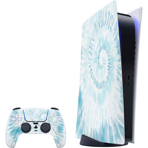 Blue and White Tie Dye PlayStation PS5 Skins