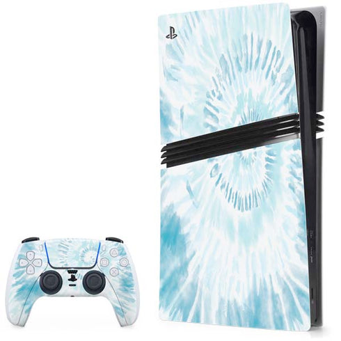 Blue and White Tie Dye PS5 Pro Bundle Skin