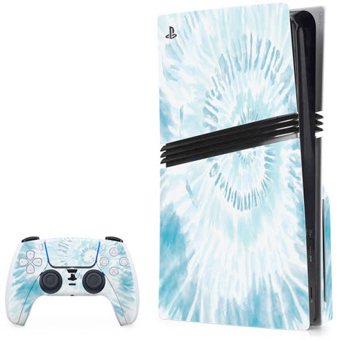 Blue and White Tie Dye PS5 Pro Disk Bundle Skin