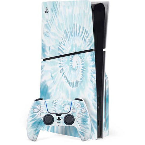 Blue and White Tie Dye PlayStation PS5 Skins