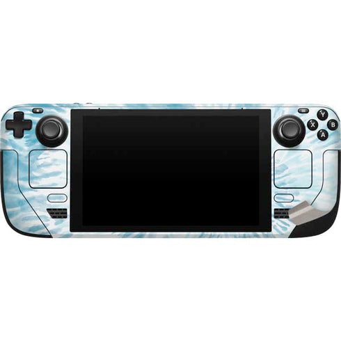 Blue and White Tie Dye Steam Deck Handheld Gaming Computer Skin