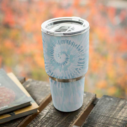 Blue and White Tie Dye Yeti 30oz Rambler Tumbler Skin
