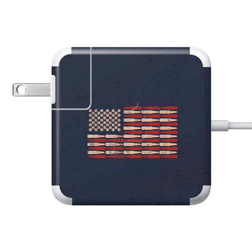 Blue Bullet American Flag 85W Power Adapter (15 and 17 inch MacBook Pro Charger) Skin